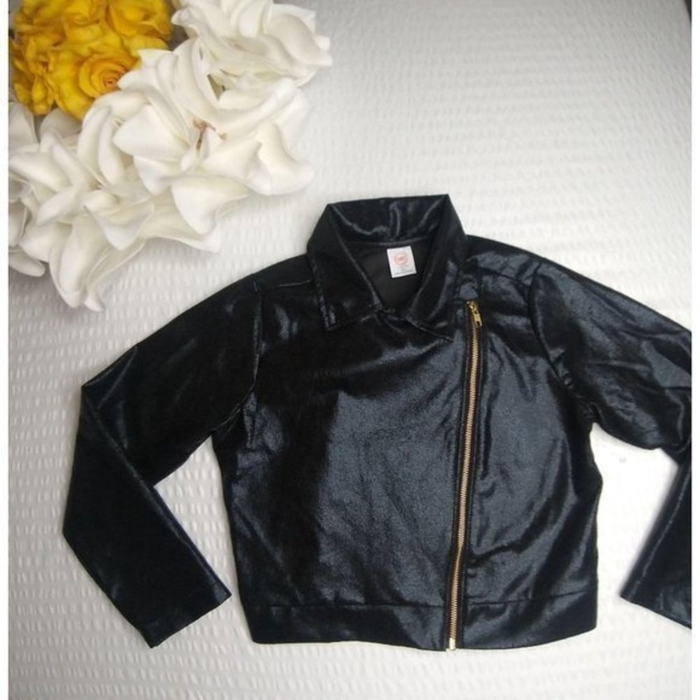 Black Girls Motorcycle Jacket Size M(10-12)